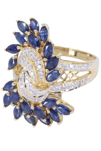 Bague Bague Or jaune Saphirs et Diamants 58 Facettes 076711