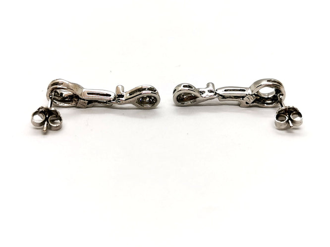 Boucles d'oreilles Boucles d'oreilles Pendantes Or blanc Diamant 58 Facettes 1523674CN