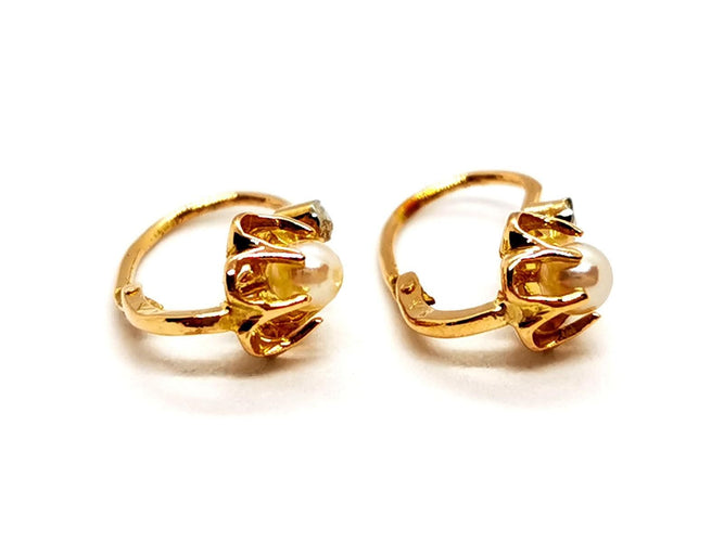 Boucles d'oreilles Boucles d'oreilles Dormeuses Or jaune Perle 58 Facettes 1292353CN