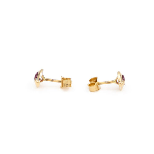 Boucles d'oreilles Boucles d'oreilles Puces Or jaune Rubis 58 Facettes 1752275CN