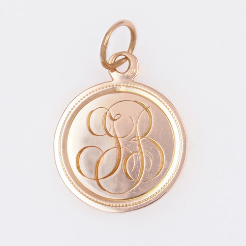 Pendentif Médaille ancienne de baptême or rose 58 Facettes 07-130