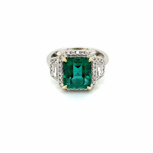 Bague Bague Or Diamants Emeraude 58 Facettes