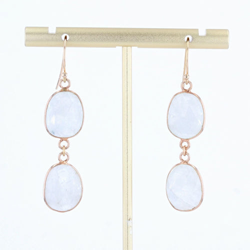 Boucles d'oreilles Boucles d'oreilles pendantes pierres de lunes 58 Facettes 21-554B