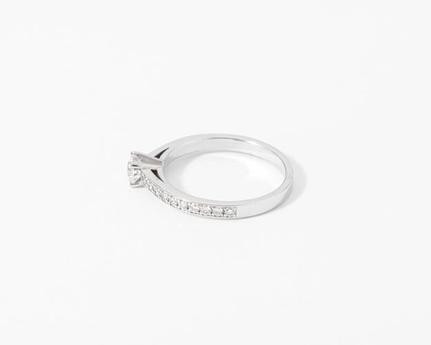 Bague Bague solitaire vintage diamants sur or gris 58 Facettes 0