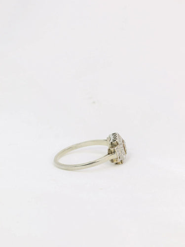 Bague 52 Bague Art-Déco Or blanc Platine Diamants 58 Facettes J180