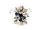 Bague 48 Bague Fleur Or blanc Saphir 58 Facettes 1313050CN