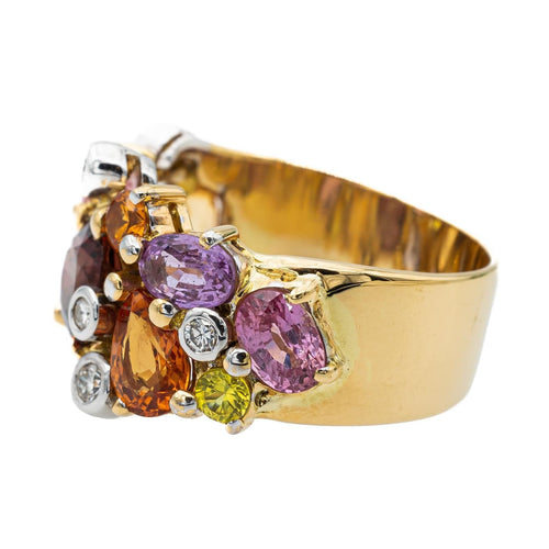 Bague 59 Bague Bandeau Or jaune Grenat 58 Facettes 2819766CN
