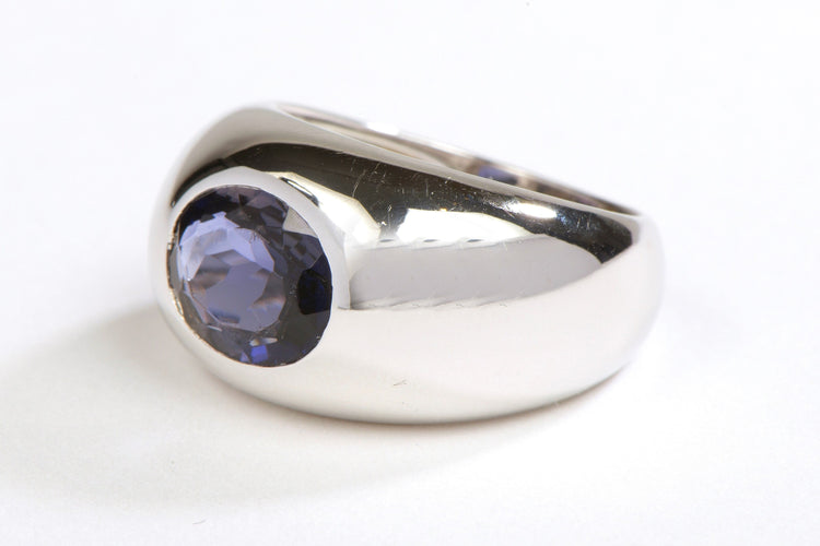 Bague 53 Bague Jonc Or blanc Iolite 58 Facettes 05300CD