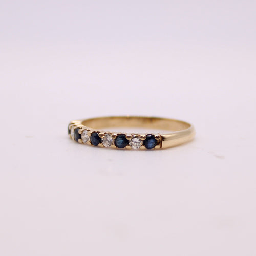 Bague Alliance diamants, saphirs 58 Facettes
