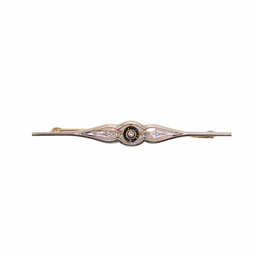 Broche Broche Art-déco Or jaune et platine, saphirs et diamants 58 Facettes
