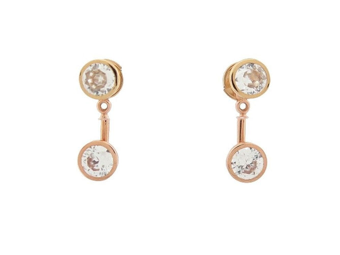 Boucles d'oreilles boucles oreilles POIRAY lolita puces or jaune zircon 58 Facettes 254849