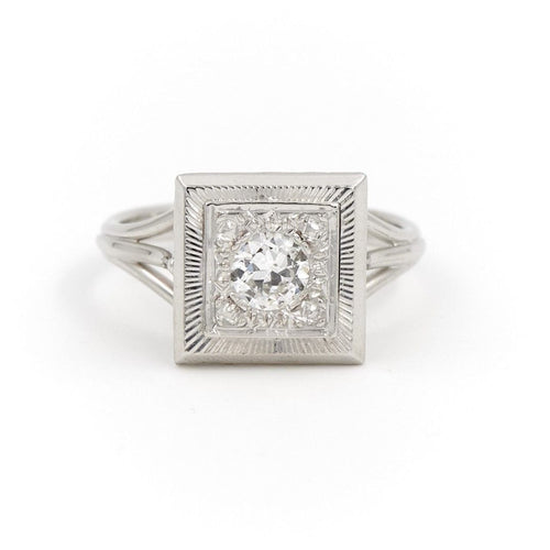 Bague 51 Bague Art déco Or blanc Diamant 58 Facettes 1783263CN
