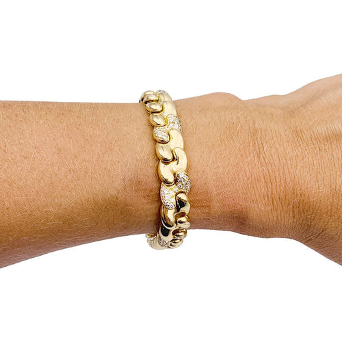 Bracelet Bracelet Fred or jaune, diamants. 58 Facettes 33026