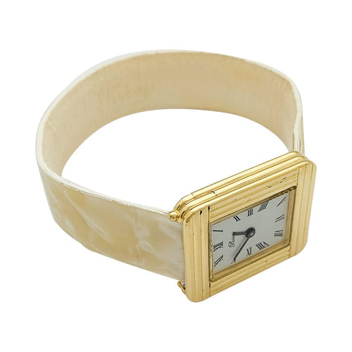 Montre Montre Poiray ,"Ma Première", en or jaune, bracelet cuir interchangeable. 58 Facettes 31885