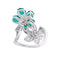 Bague 50 Bague "Toi & Moi" platine, diamants, émeraudes. 58 Facettes 33121