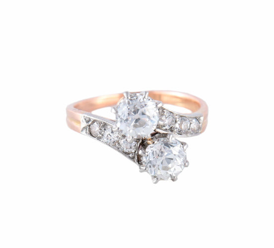Bague BAGUE "TOI & MOI" OR & PLATINE 58 Facettes BO/220128