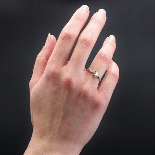 Bague 55 Bague ancienne diamant en solitaire 58 Facettes 22-457B