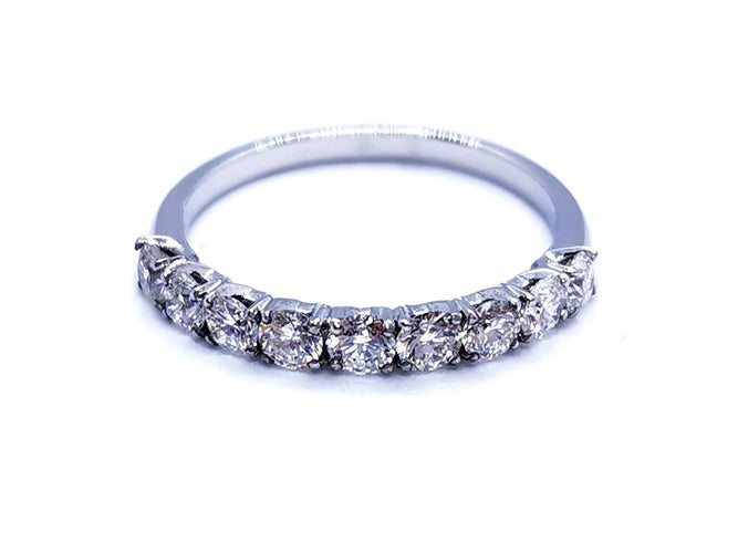 Bague 53 Bague Alliance Or blanc Diamant 58 Facettes 578779RV