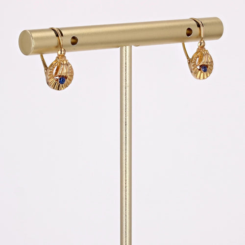Boucles d'oreilles Dormeuses saphirs et or 58 Facettes 21-009B