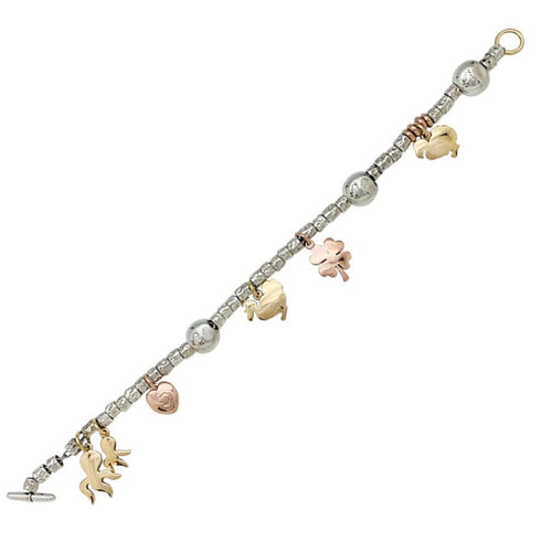 Bracelet Bracelet breloques Dodo, argent et or. 58 Facettes 31776