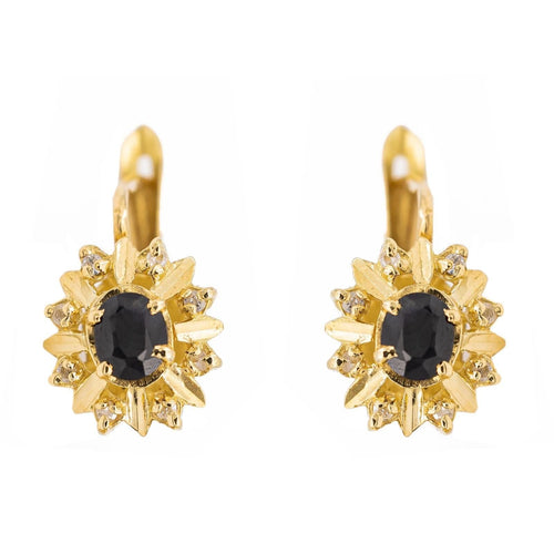 Boucles d'oreilles Boucles d'oreilles Dormeuses Or jaune Saphir 58 Facettes 2432022CN