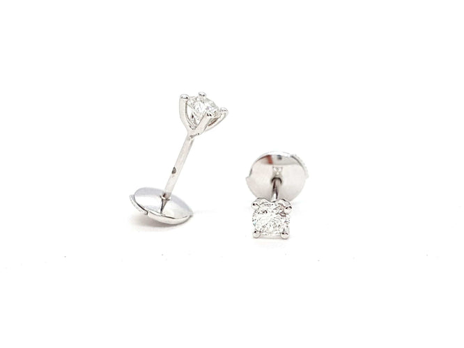 Boucles d'oreilles Boucles d'oreilles Puces Or blanc Diamant 58 Facettes 06426CD