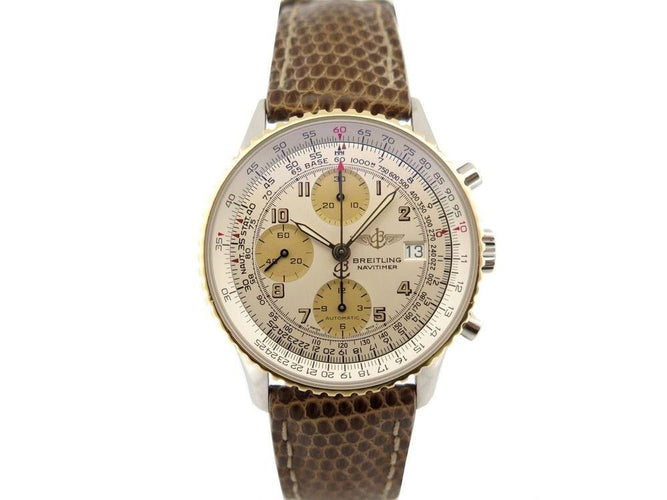 Montre montre BREITLING old navitimer d13022 chronographe auto 42m or acier 58 Facettes 253469