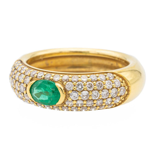 Bague 54 Bague Jonc Or jaune Emeraude 58 Facettes 578384CD