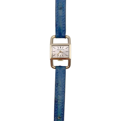 Montre Montre Jaeger Lecoultre & Hermès, "Etrier", or jaune, bracelet cuir. 58 Facettes 32455