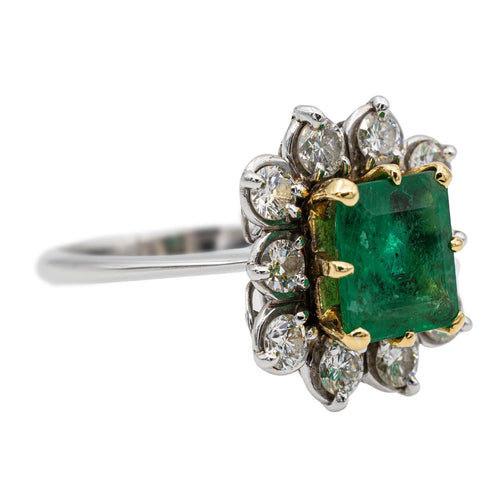 Bague 57 Bague Marguerite Or blanc Emeraude 58 Facettes 2735889CN