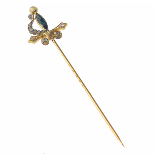Broche Broche en or jaune saphir, perle 58 Facettes 23058-0278