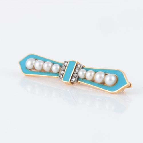 Broche Broche turquoise perles diamants 58 Facettes P5L9