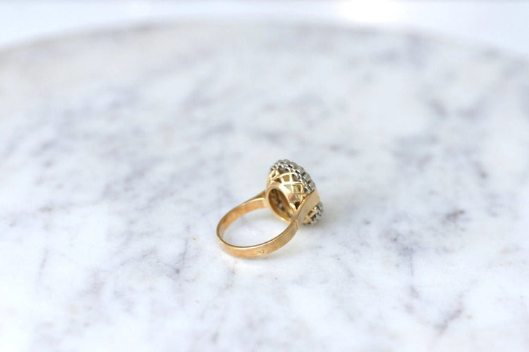 Bague Bague Art Déco citrine entourage diamants 58 Facettes