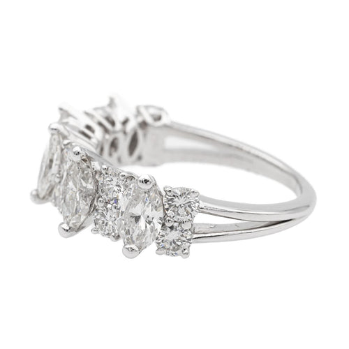 Bague 54 Bague Demi alliance Or blanc diamant 58 Facettes 2560257CN