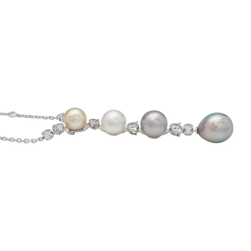 Collier Collier Cartier, "Agnès", or blanc, diamants, perles de culture. 58 Facettes 31183