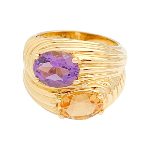 Bague 53 Bague Boucheron, "Toi et Moi", or jaune, améthyste, citrine. 58 Facettes 31432