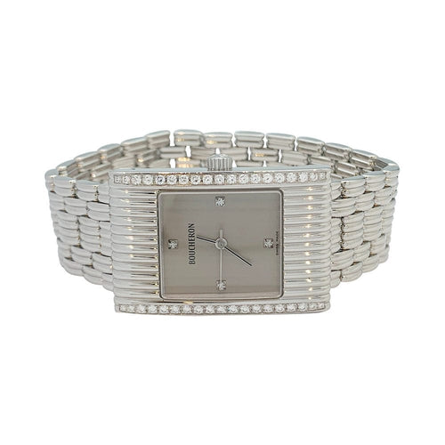 Montre Montre Boucheron, "Reflet", acier et diamants. 58 Facettes 31819