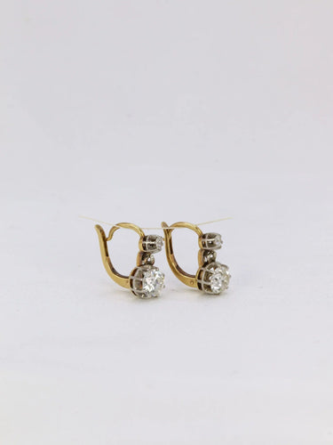 Boucles d'oreilles Boucles d'oreilles dormeuses 2 Ors et Diamants 58 Facettes J264