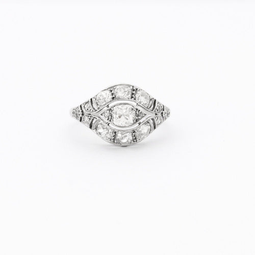 Bague 51 Bague Art Déco Diamants Platine 58 Facettes