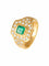 Bague Bague Or Jaune Emeraude Et Pavage De Diamants 58 Facettes HS19943
