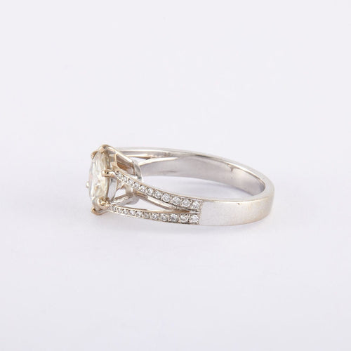 Bague 52 Bague Solitaire en or blanc, diamant 58 Facettes