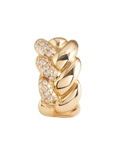 Boucles d'oreilles Cartier - Boucles d'oreilles pavage diamants et or jaune 58 Facettes