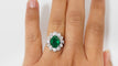 Bague Bague marguerite or blanc émeraude 3.40ct et diamants 58 Facettes F4872