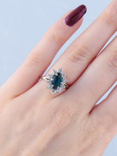 Bague Bague Marquise diamants et saphir 58 Facettes 2008