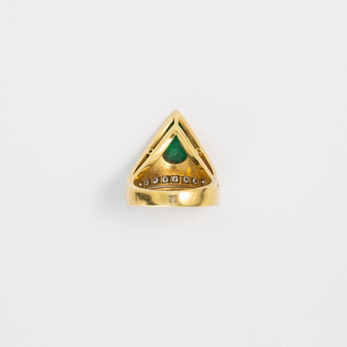 Bague 51 Bague Or Diamants et Emeraude 58 Facettes