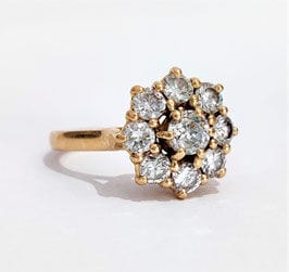 Bague 51.5 Bague marguerite diamants or jaune 58 Facettes 1-893/1