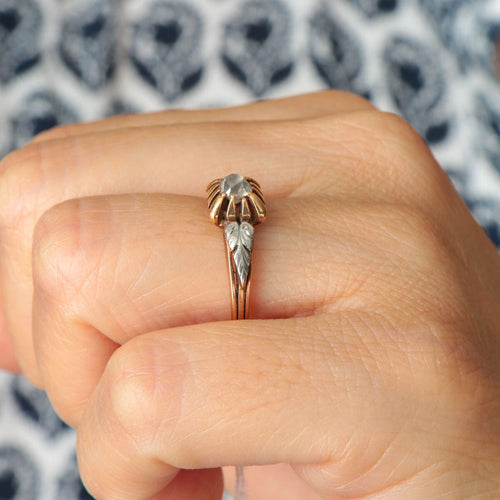 Bague 54.5 Bague or rose, platine et diamant 58 Facettes P3L12