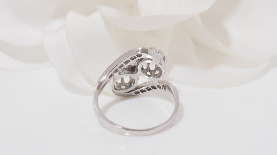 Bague 48 Bague Toi & Moi en Platine & Diamants 58 Facettes 31762