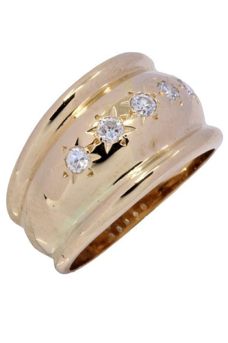 Bague 52 BAGUE JONC DIAMANTS GODRONNÉ 58 Facettes 058121