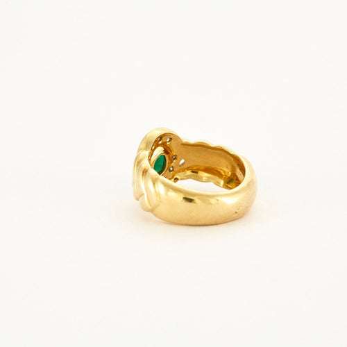 Bague 52.5 Bague Marquise Emeraude Diamants 58 Facettes